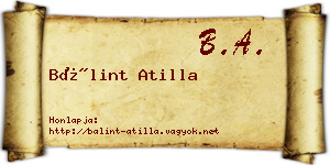 Bálint Atilla névjegykártya